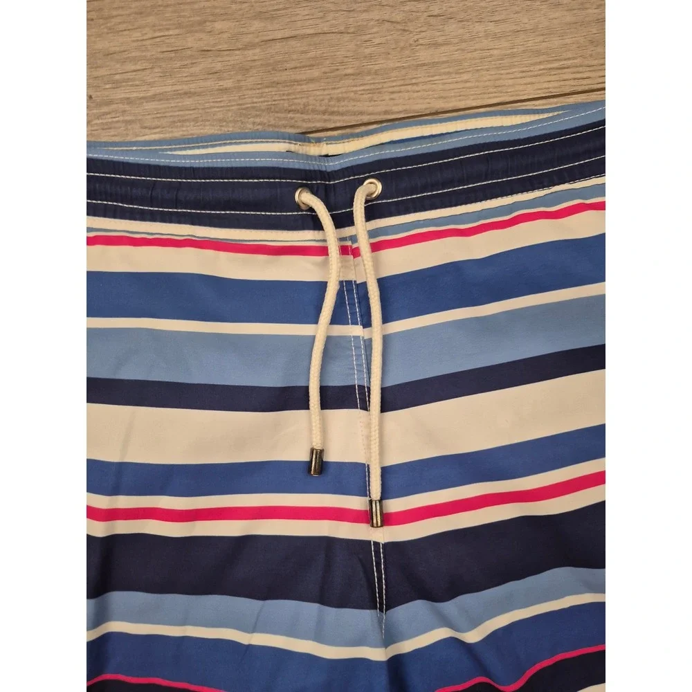 Allen Edmonds Mens Blue Striped Swim Trunks Handcrafted in Spain Size M